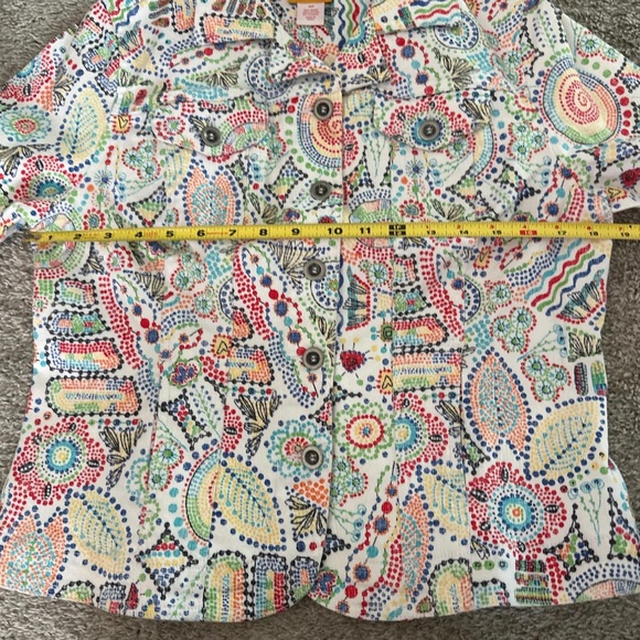 Ruby Rd. Multicolor Paisley Button Down Jacket - Picture 6 of 8